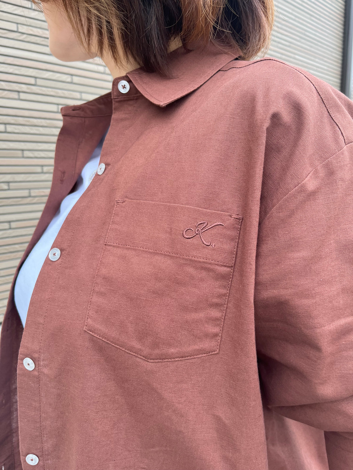 バックコクーンシャツ モカ