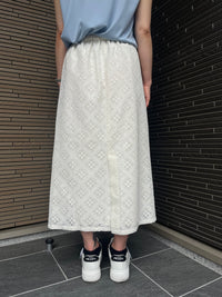 ドレープフリルレーススカート オフホワイト
