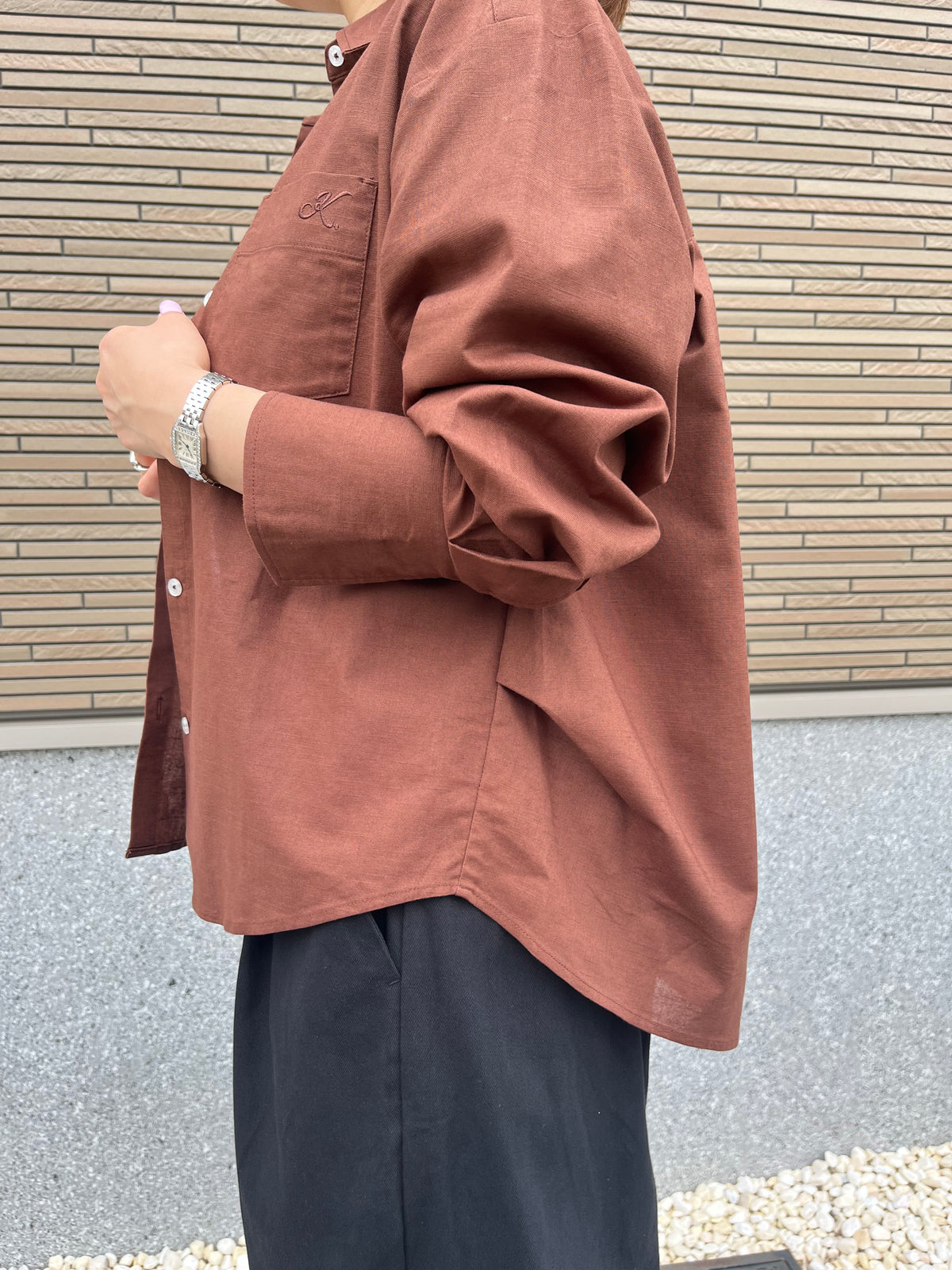 バックコクーンシャツ モカ